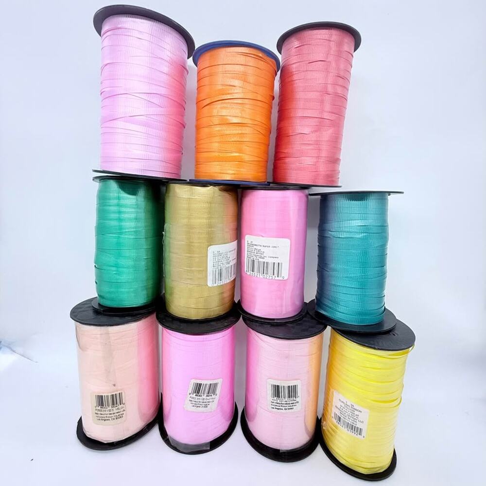 NEW 11 Rolls if 3/16" x 500 Yd Curling Ribbon Spool Lot